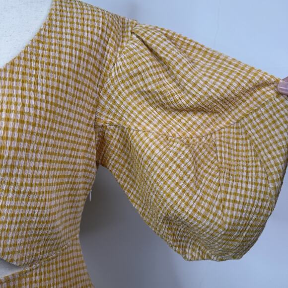 NWT Rhode Ginny Tie Front Gingham Midi Dress US 8 Retro Smocked Flattering - Picture 3 of 15